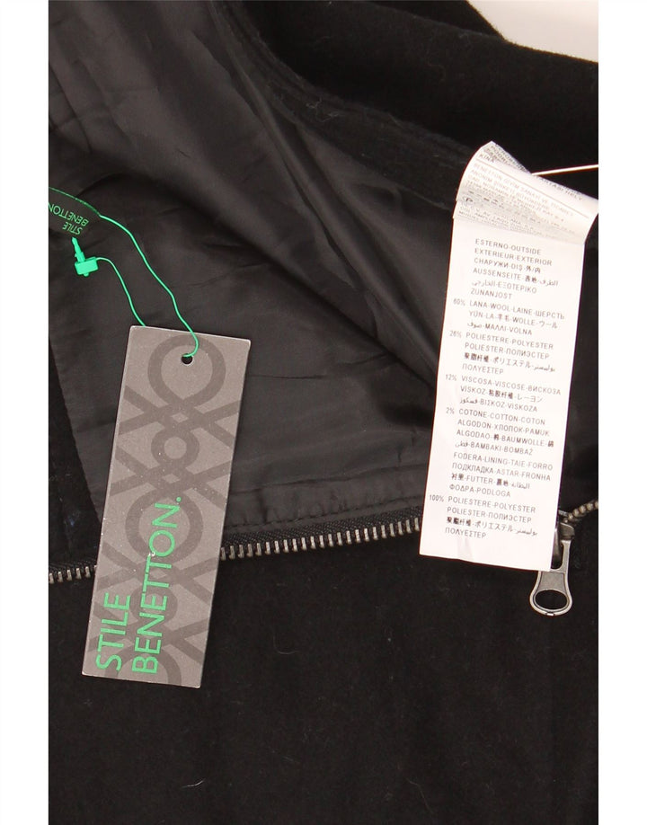 Benetton Dame Mini Nederdel IT 42 Medium W30 Sort Uld