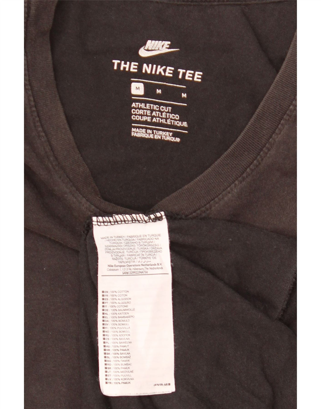 Nike T-shirt med atletisk snit til mænd, medium sort bomuld