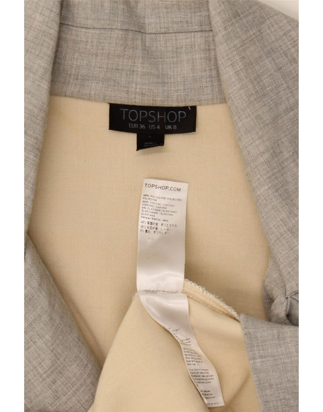 Topshop Kvinder Oversized Trench Coat UK 8 Lille Grå Polyester