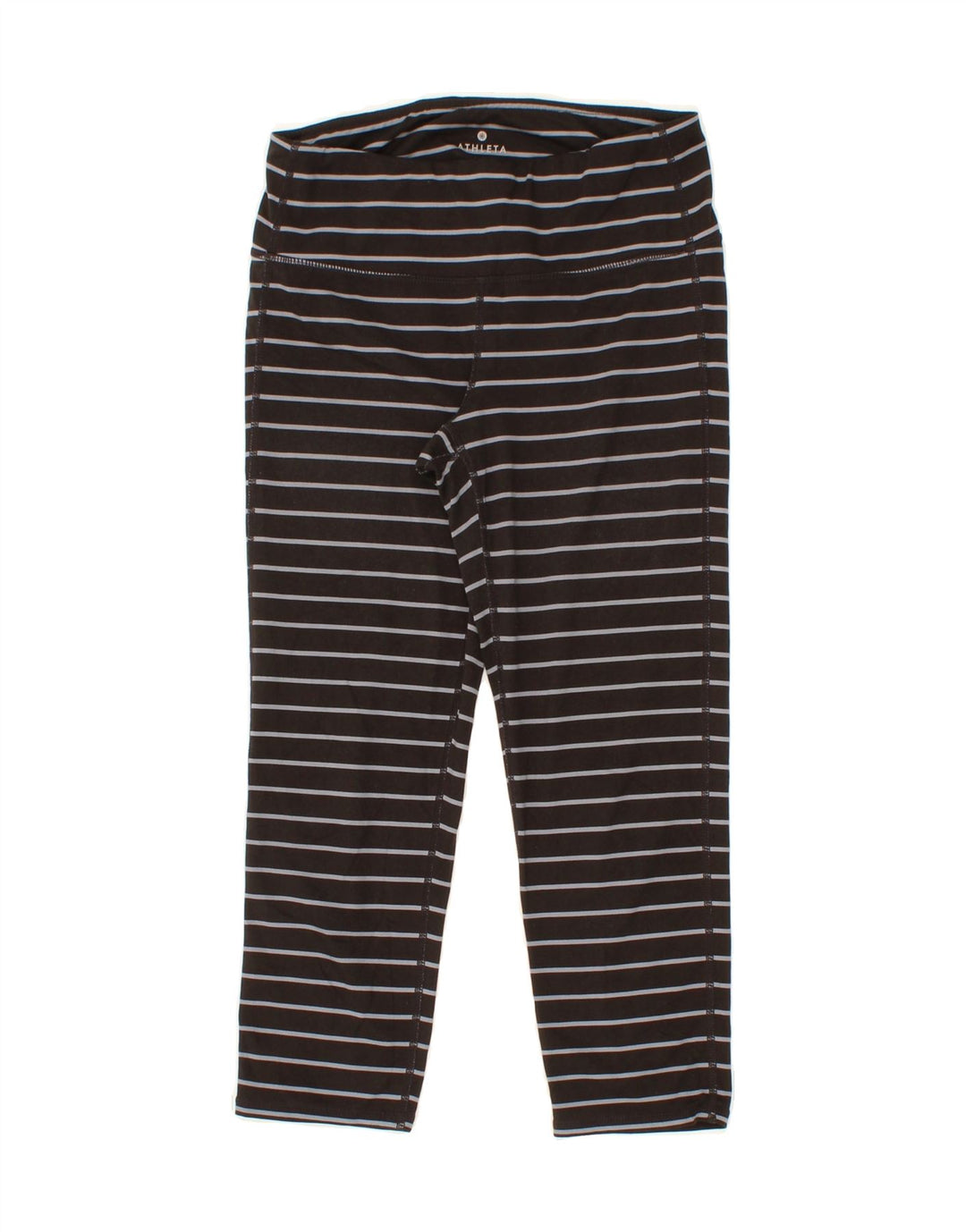 ATHLETA Womens Leggings UK 8 Small  Black Striped Polyester Vintage Athleta and Second-Hand Athleta from Messina Hembry 