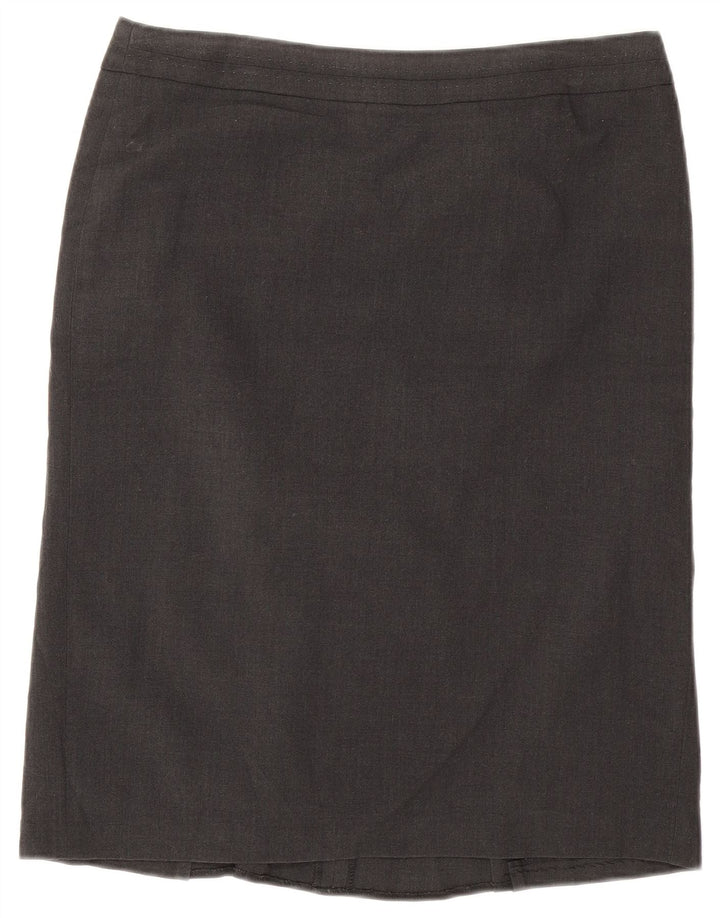 Marks & Spencer lige nederdel til kvinder UK 12 Medium W32 Grå polyester