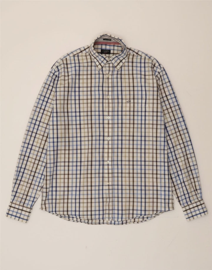 Paul & Shark Herre Yachting Shirt Størrelse 44 XL Flerfarvet ternet bomuld