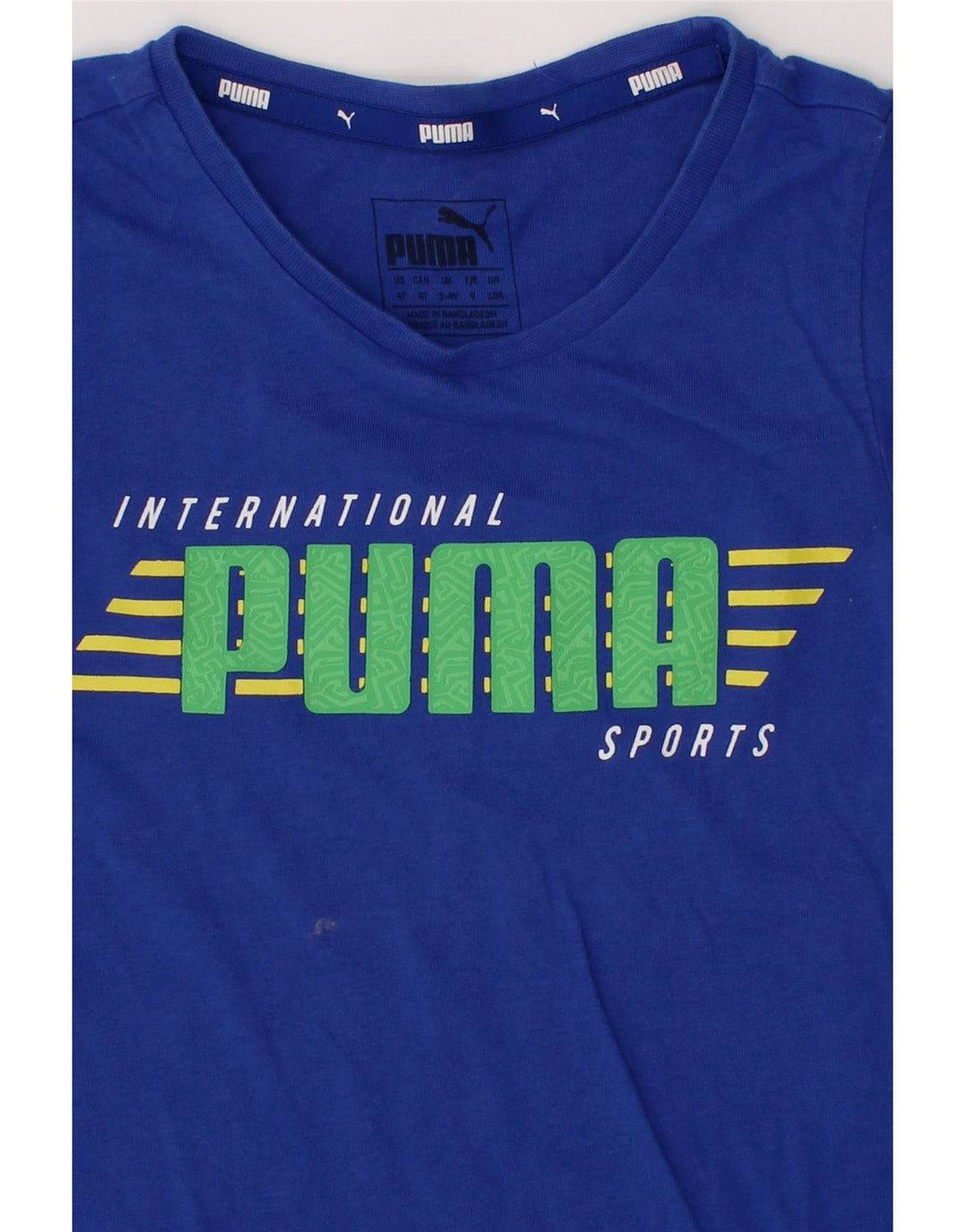 PUMA Boys Graphic T-Shirt Top 3-4 Years Blue Cotton Vintage Puma and Second-Hand Puma from Messina Hembry 