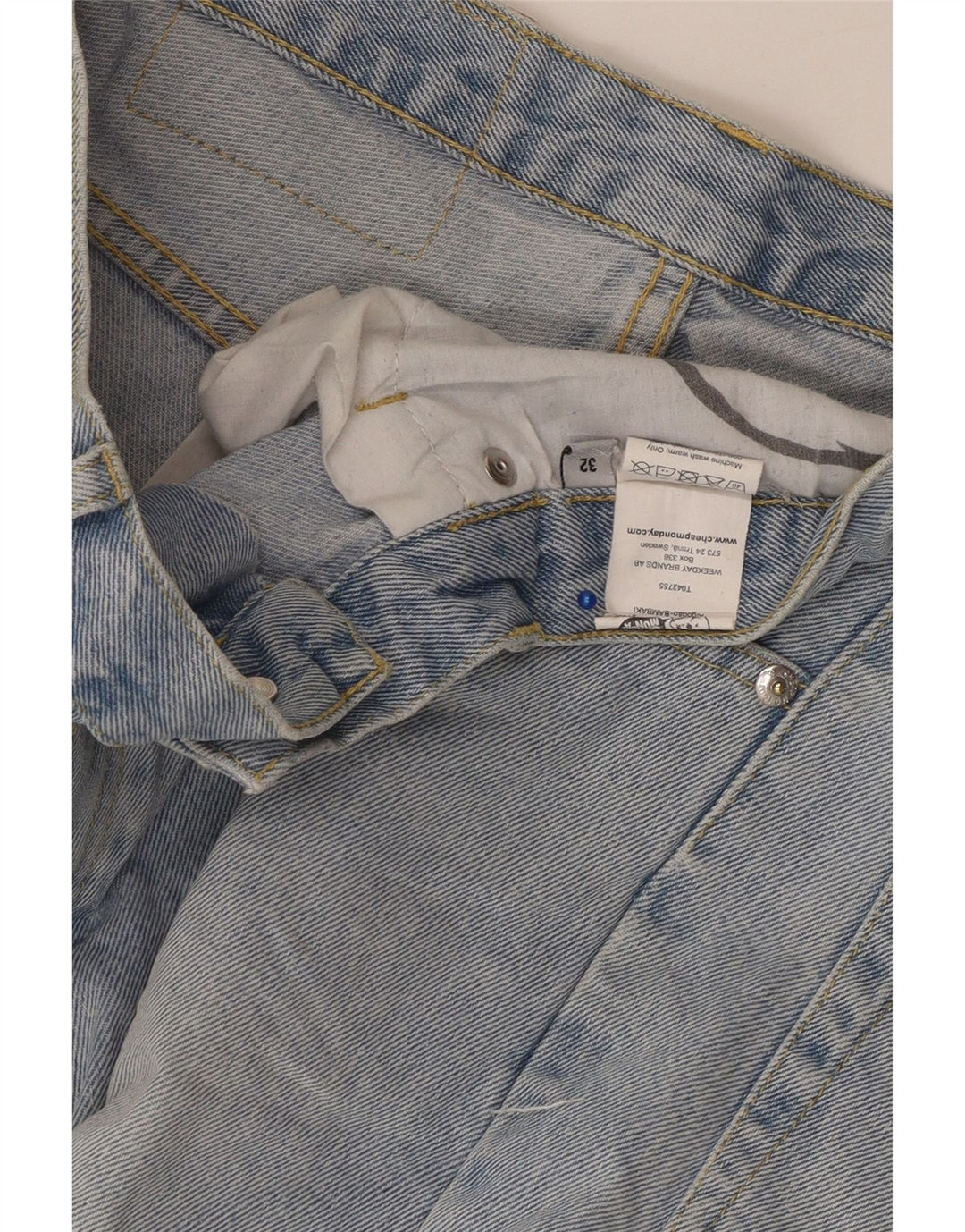 BILLIG MANDAG Herre Denim Shorts W32 Mellemblå Bomuld