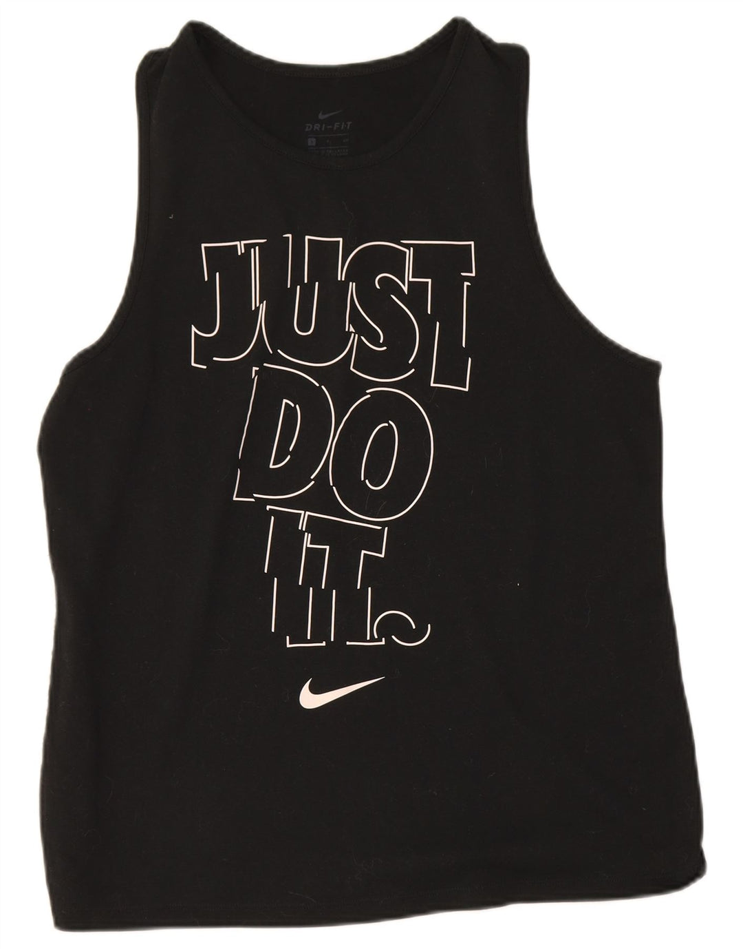 Nike Dame Dri Fit Grafisk Vest Top UK 10 Small Black Polyester