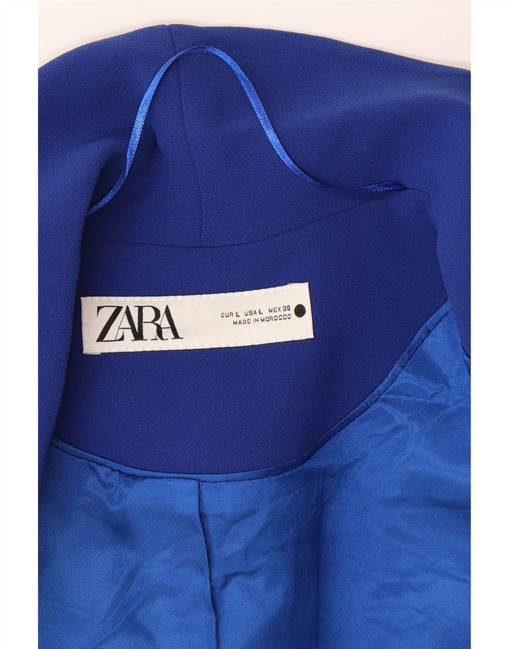 Zara Herre 1-knap blazerjakke UK 40 Large Blue Viscose