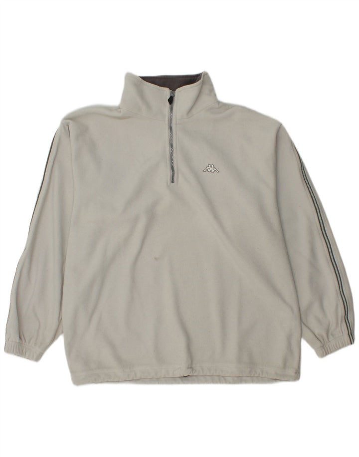 Kappa Herre lynlås hals Fleece Jumper Large Off White Polyester