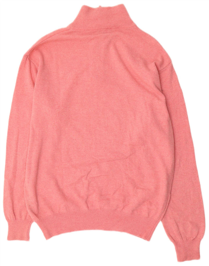Kappa Herre Zip Neck Jumper Sweater Large Pink Uld