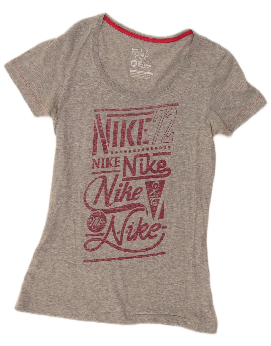 NIKE Slim Fit grafisk T-shirt top UK 12 mellemgrå flækket