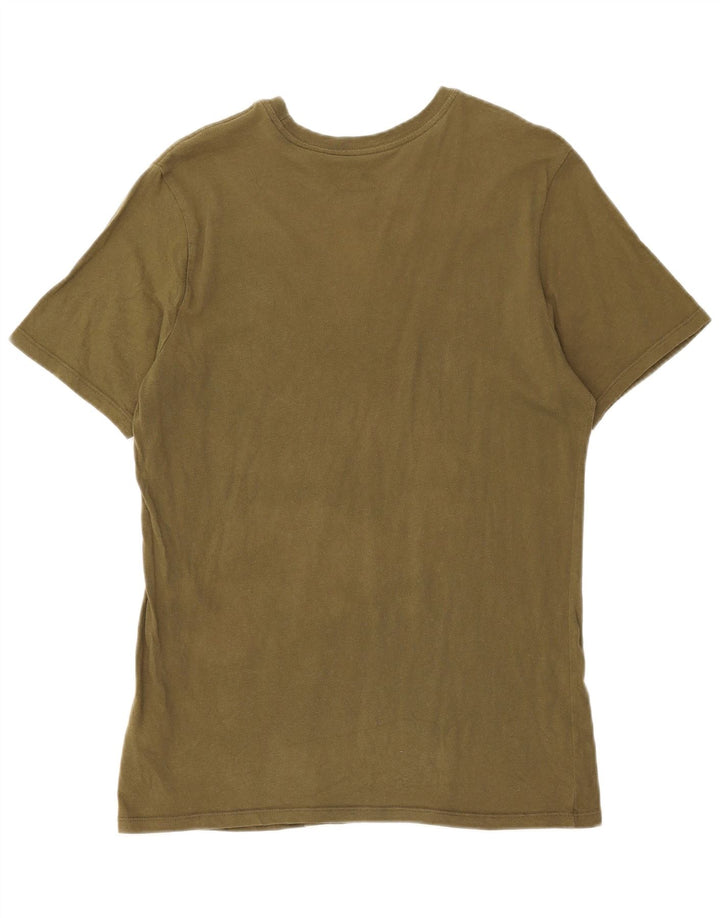 NIKE Mens Athletic Cut T-Shirt Top Medium Khaki Cotton