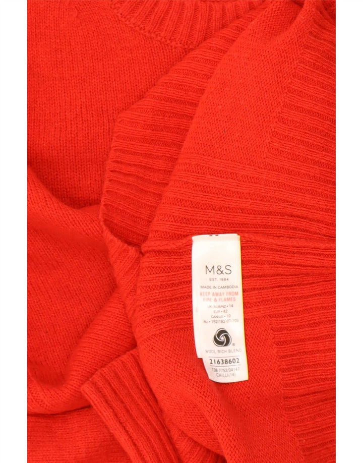 Marks & Spencer Dame sweater med rund hals DK 14 Stor rød uld