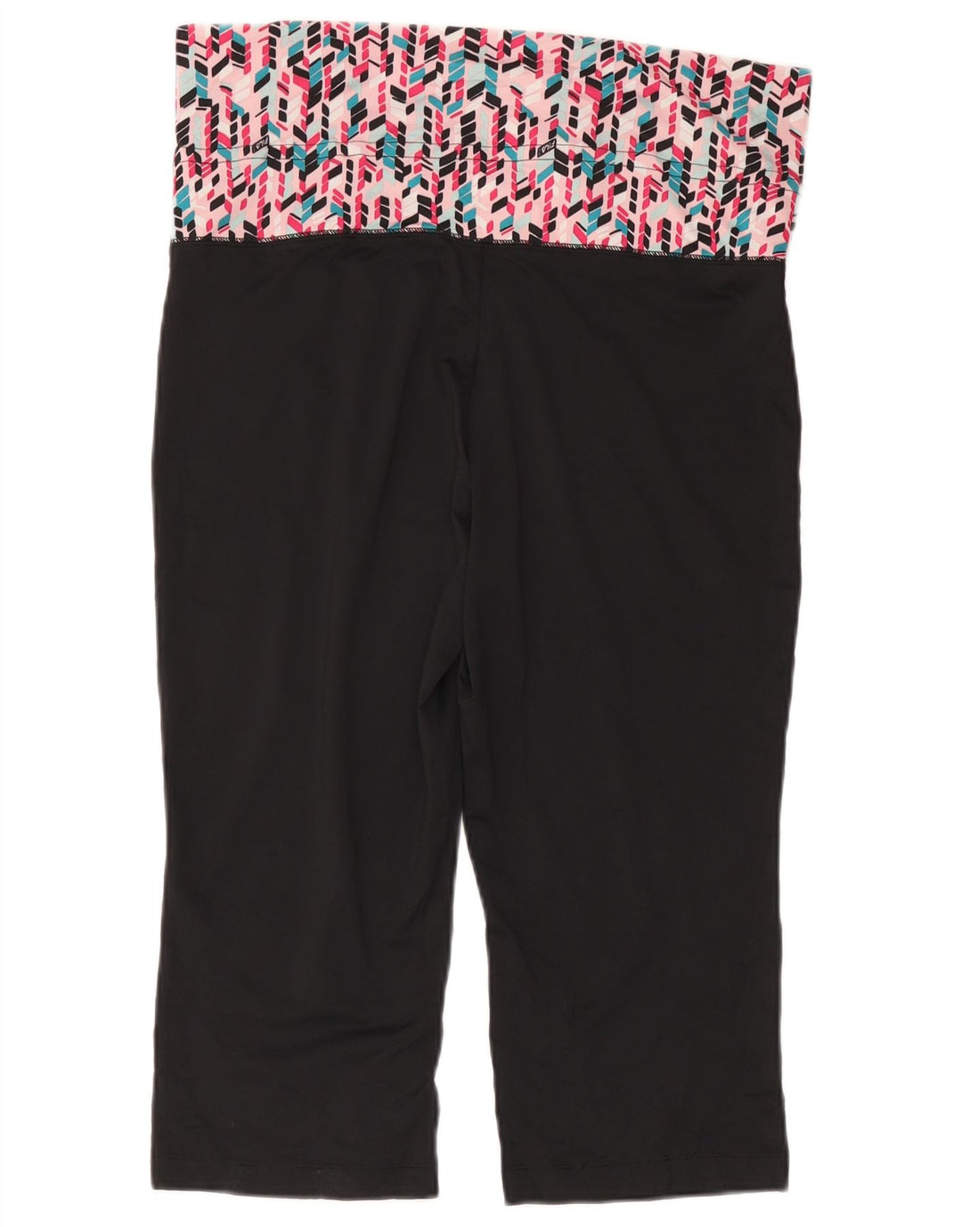 Fila Dame Capri Leggings UK 16 Large Sort Geometrisk Polyester