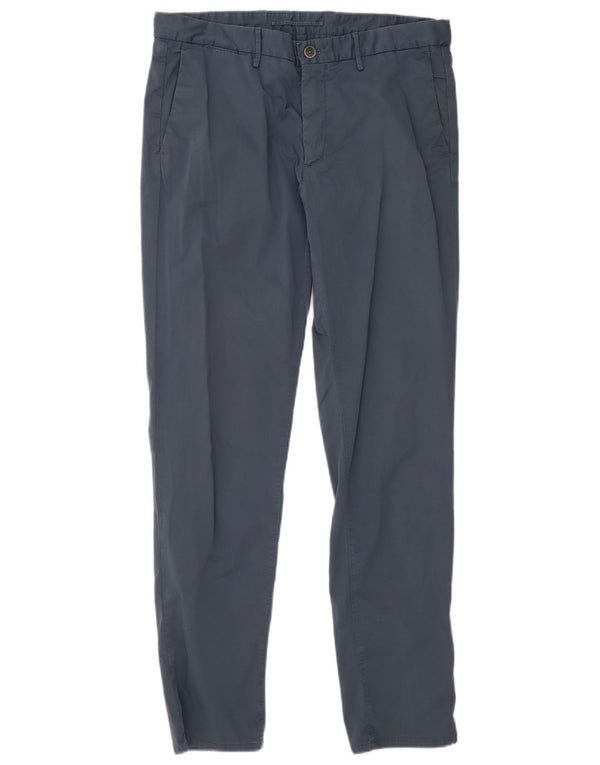 Massimo Dutti Herre Slim Fit Chinobukser EU 44 Large W34 L32 Blå Bomuld