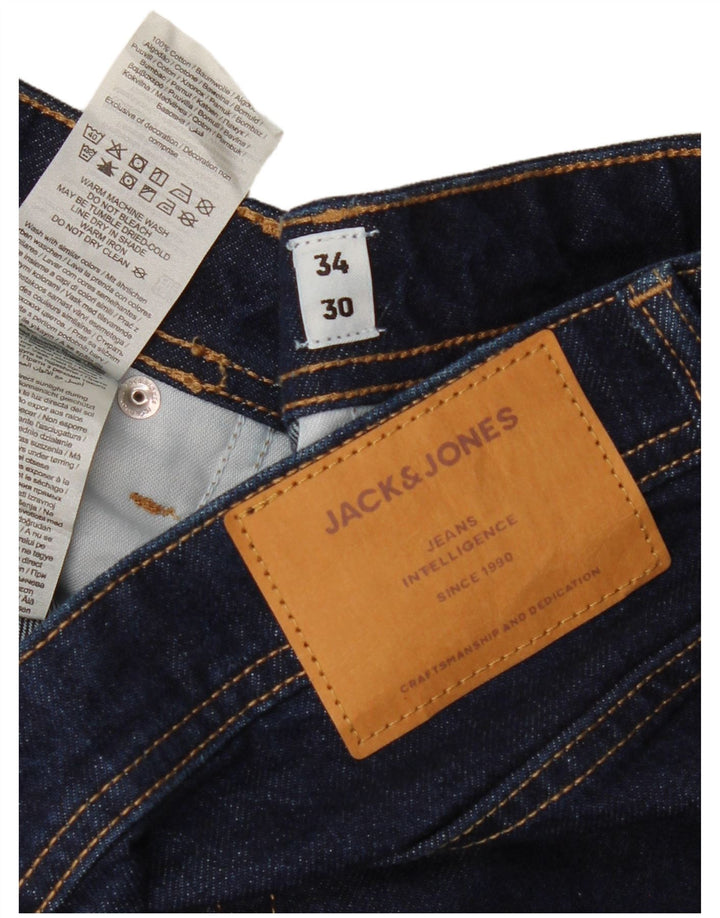 Jack & Jones Straight Jeans til mænd W34 L30 Marineblå bomuld