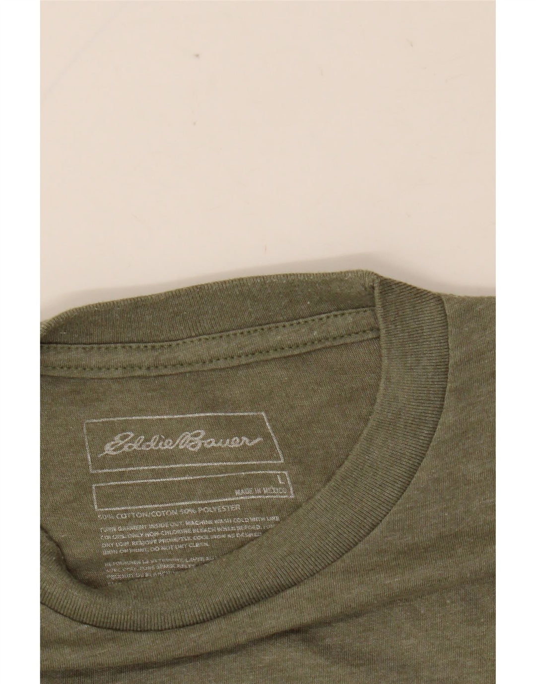 EDDIE BAUER Herre grafisk T-shirt Top Stor Khaki Bomuld