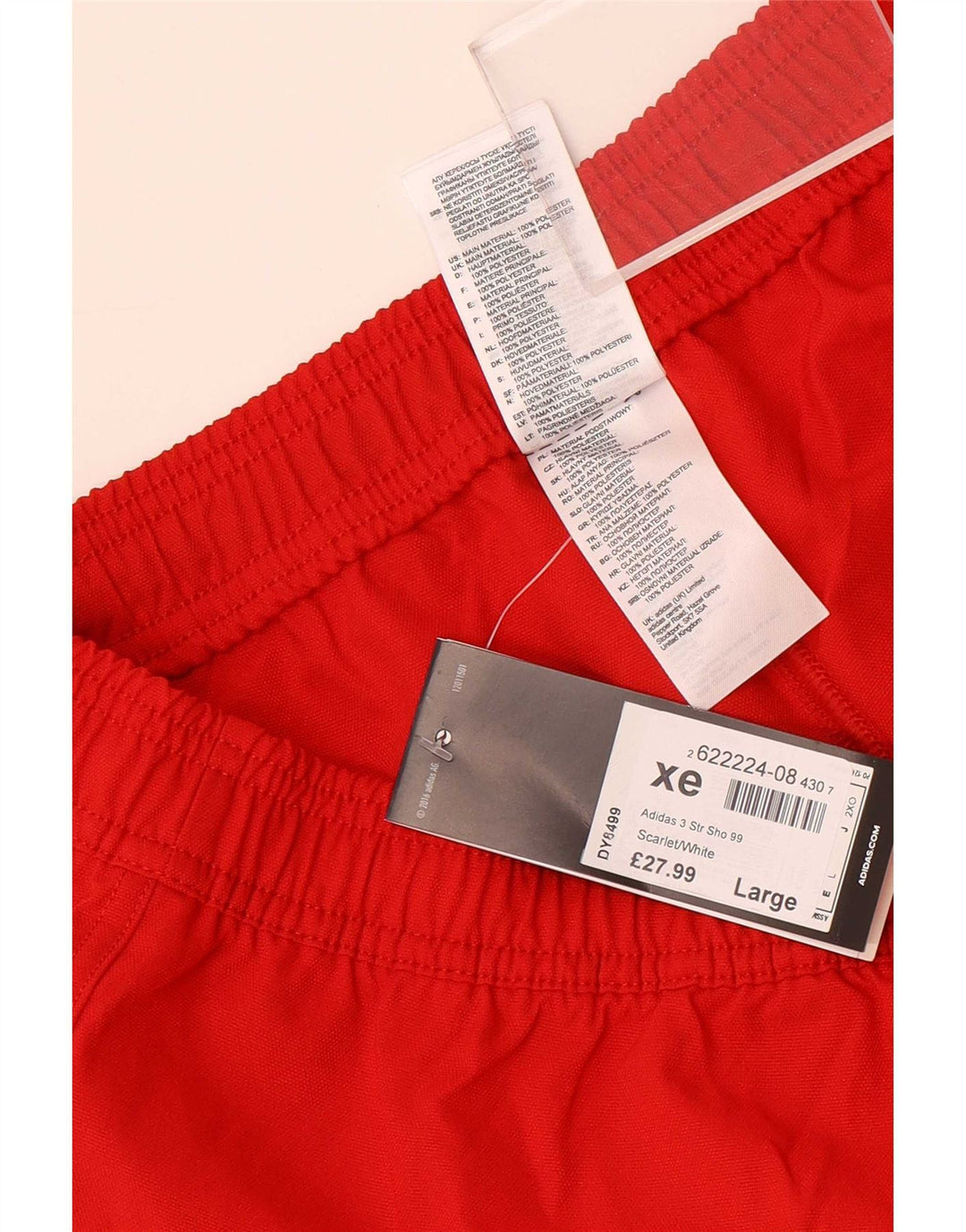 Adidas Sportshorts til mænd, store røde polyester
