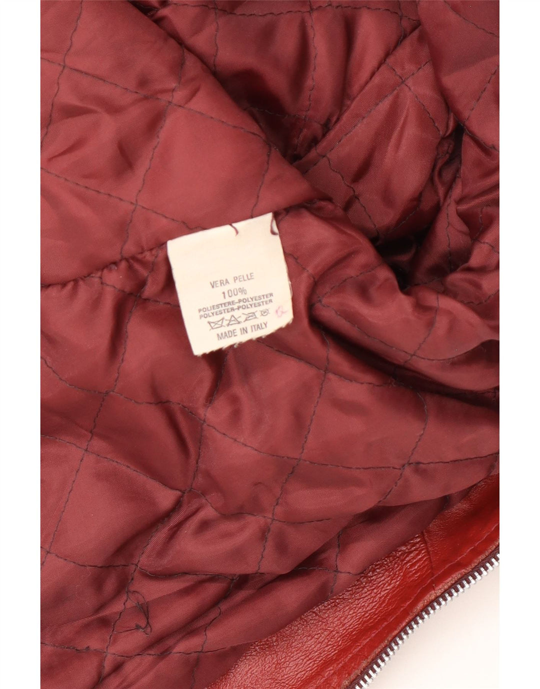 Vintage dame læderjakke UK 14 Medium Rød