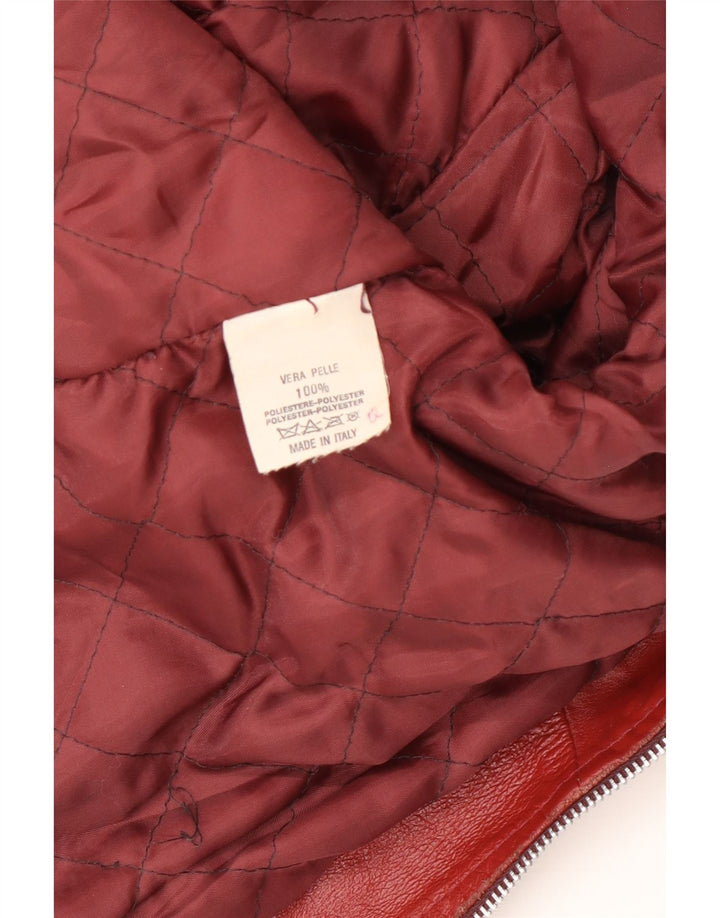 Vintage dame læderjakke UK 14 Medium Rød