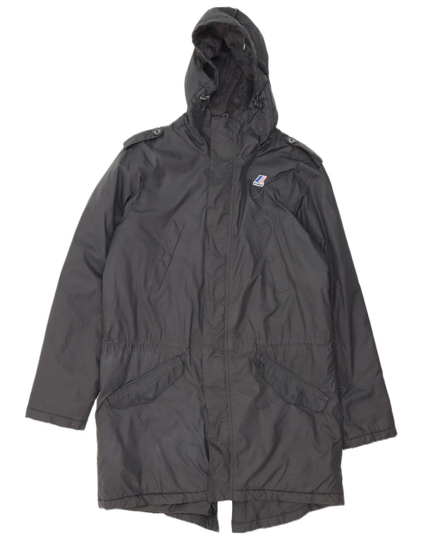 K-Way Herre Military Hooded Parka Jacket UK 40 Large Grey