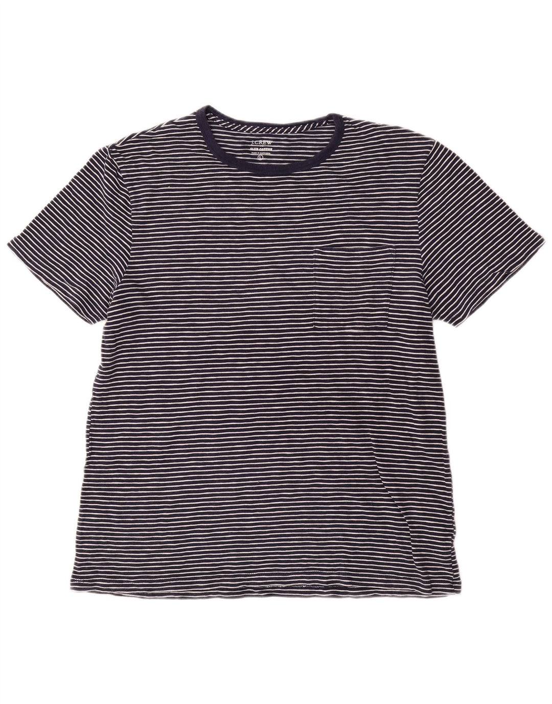 J. CREW T-shirt top til kvinder UK 16 Stor marineblå stribet bomuld