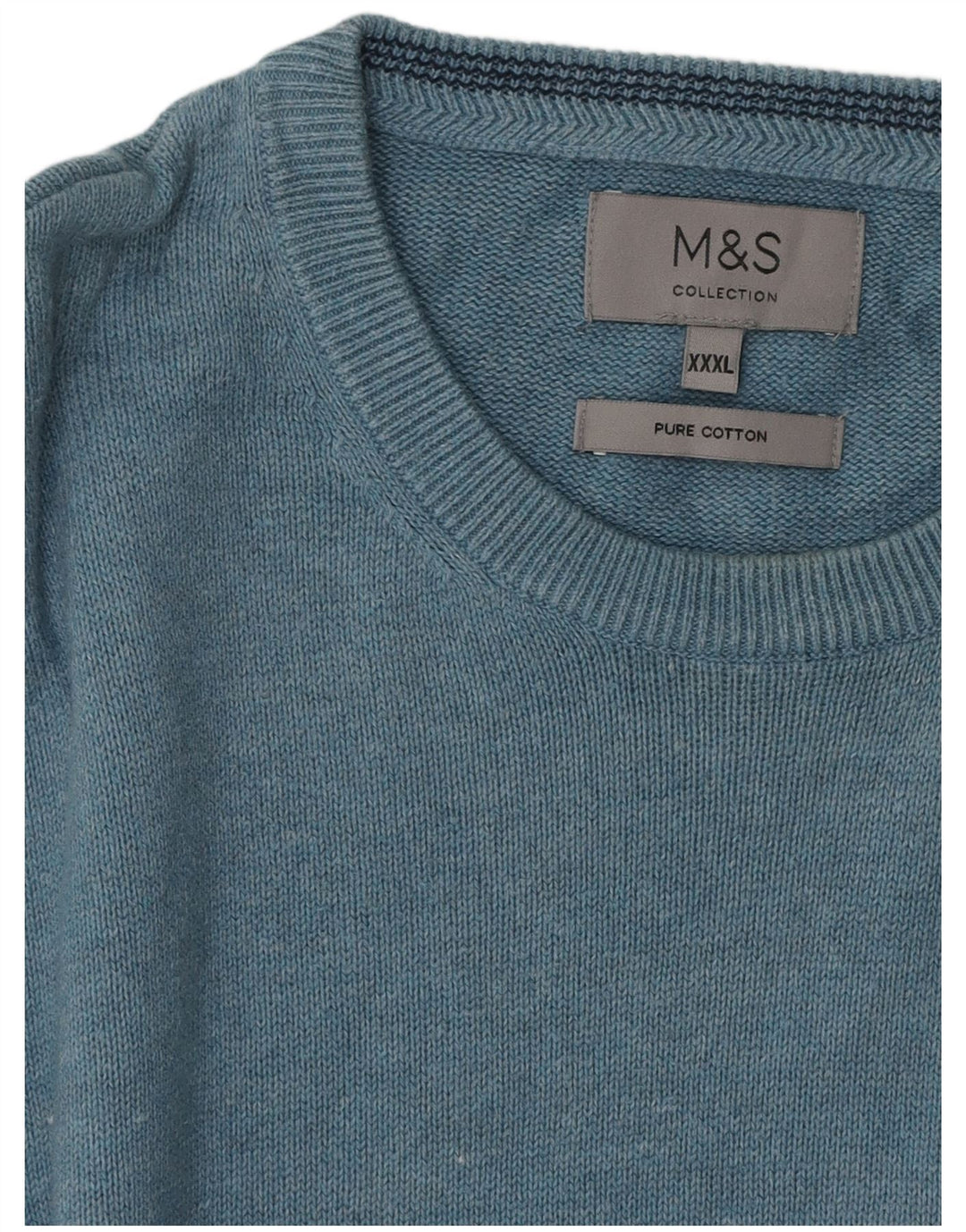 Marks & Spencer herre sweater med rund hals 3XL blå bomuld