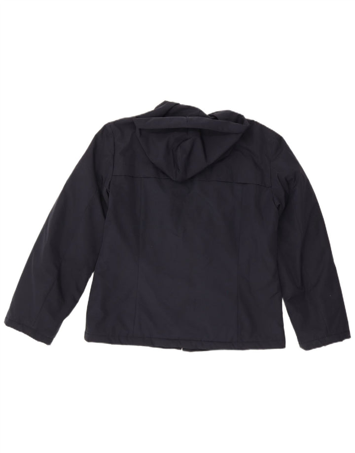 Marella Dame Hætte Vindjakke UK 12 Medium Navy Blue Polyester