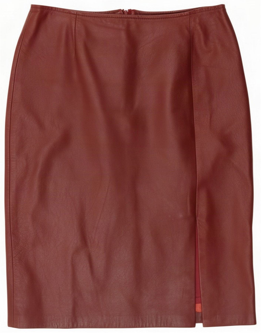 Vintage lædernederdel til kvinder Medium W30 Burgundy