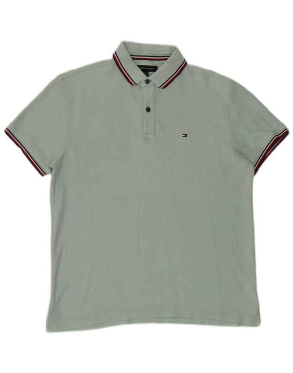 Tommy Hilfiger Herre Regular Fit Polo Shirt Medium Turkis Bomuld