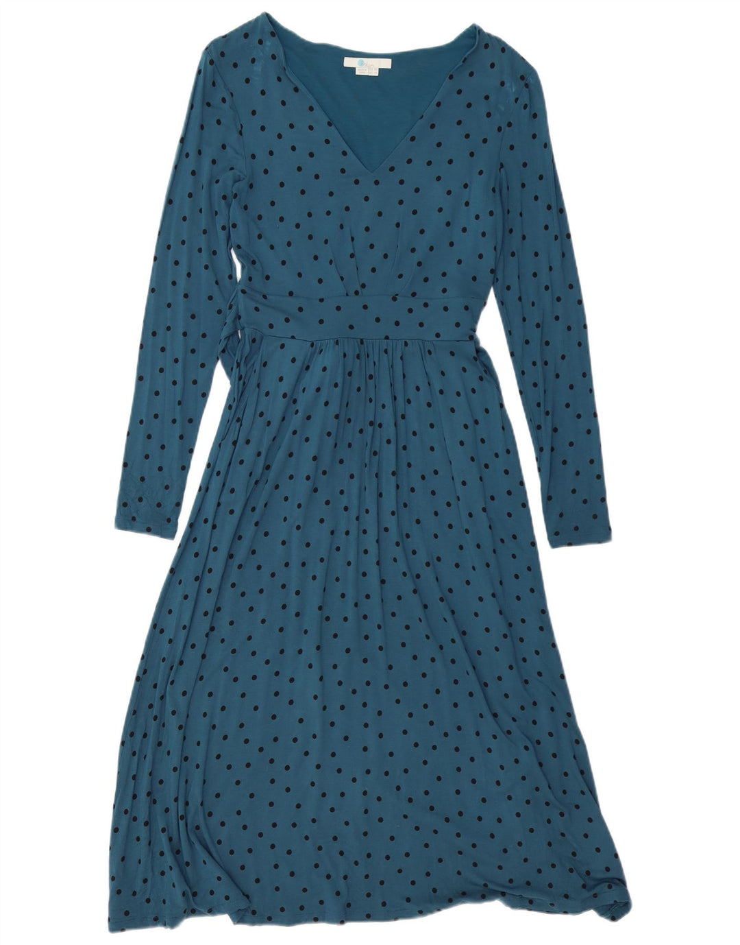 BODEN Langærmet maxikjole til kvinder UK 8 Small Blue Polka Dot Viscose