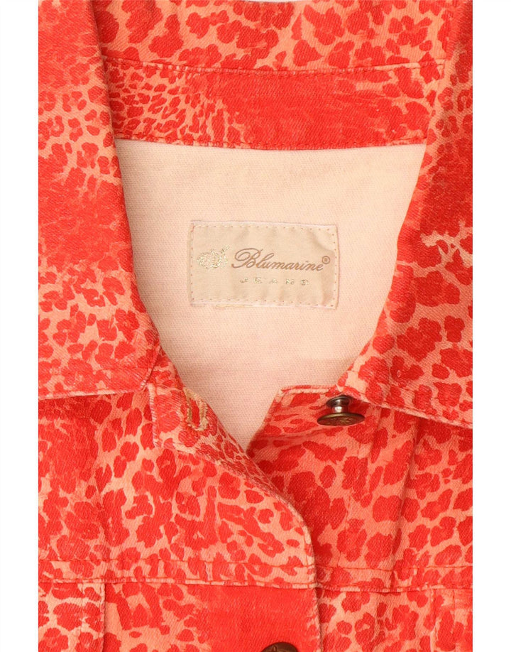 Blumarine Dame denimjakke IT 40 Lille rødt dyreprint