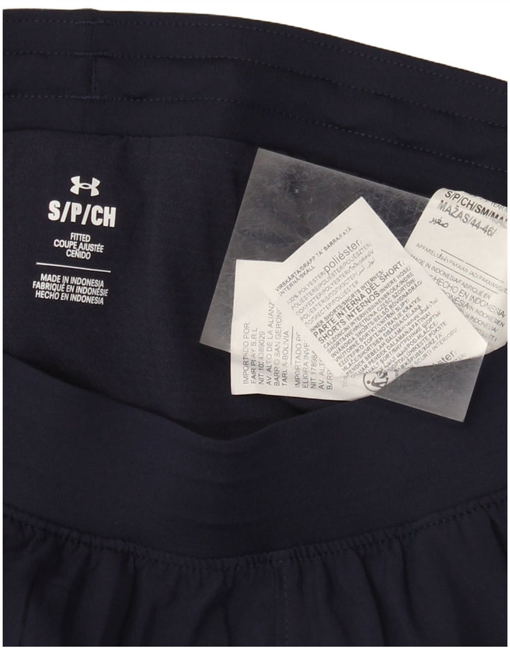 Under Armour Dame Sports Shorts UK 10 Small Navy Blue Polyester