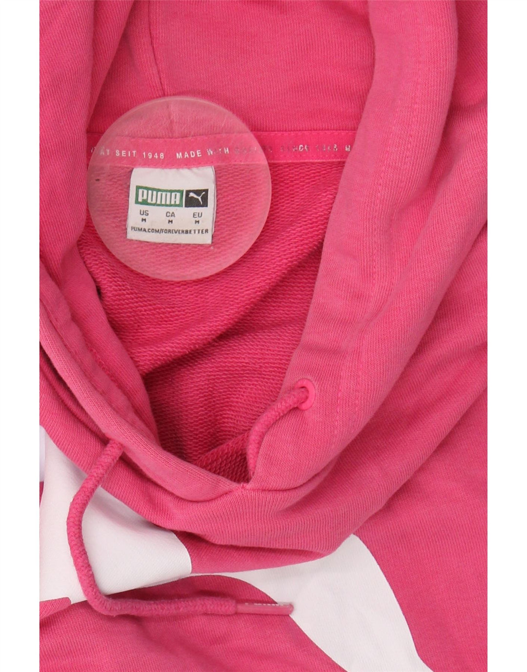 PUMA Womens Graphic Hoodie Jumper UK 14 Medium Pink