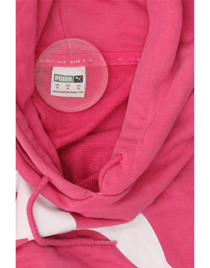 PUMA Womens Graphic Hoodie Jumper UK 14 Medium Pink