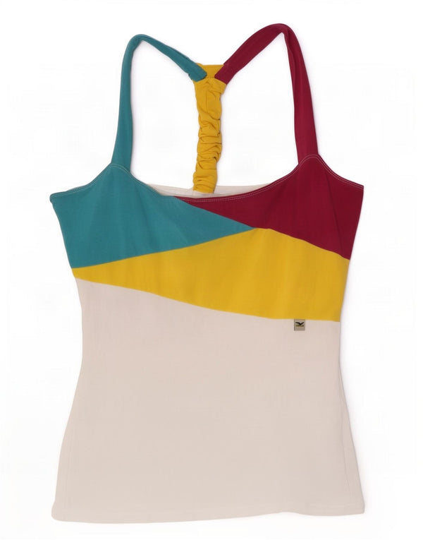 SALEWA Dame Halter Top UK 10 Small White Colourblock Bomuld