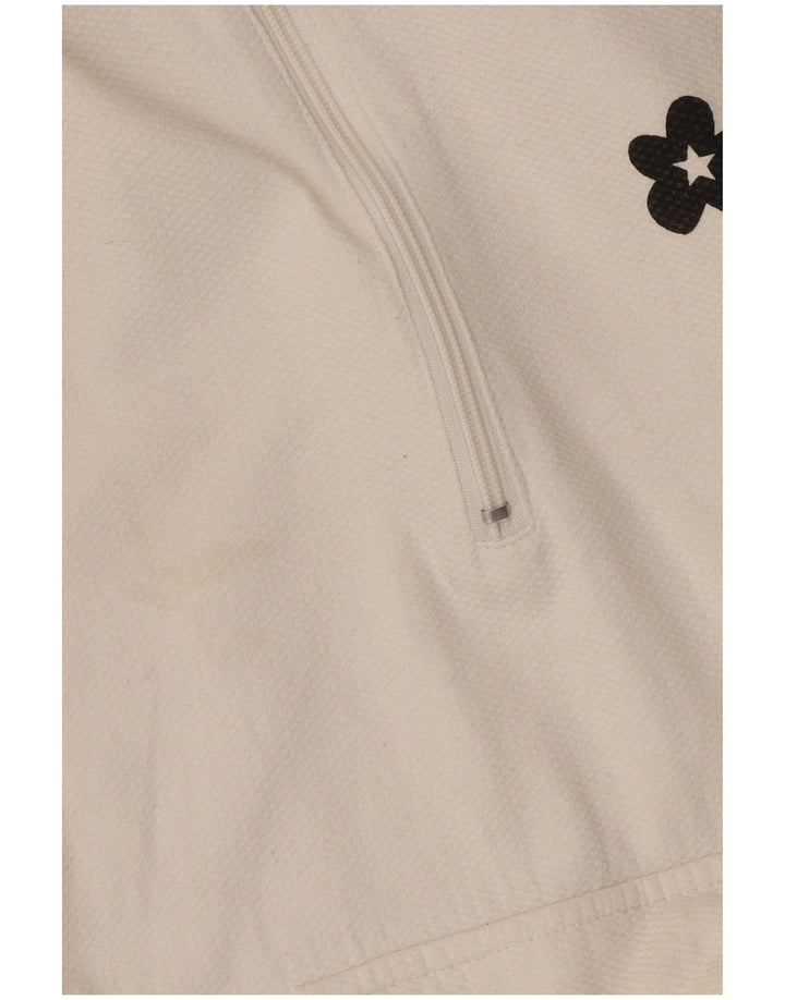 Converse Dame Oversized grafisk lynlås hættetrøje Jumper UK 10 Small White