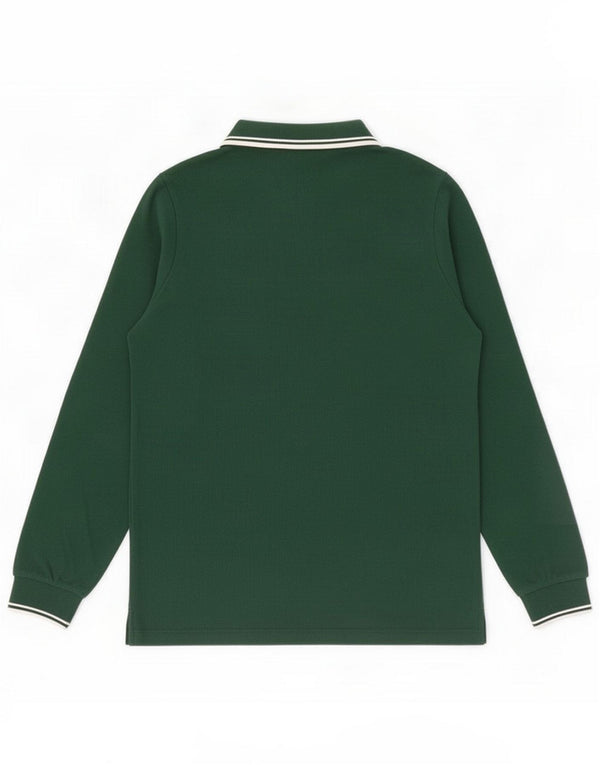 Moncler Boys Long Sleeve Polo Shirt 13-14 Years Green Cotton