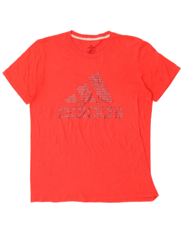 Adidas Herre Climalite Grafisk T-Shirt Top Stor Rød Polyester