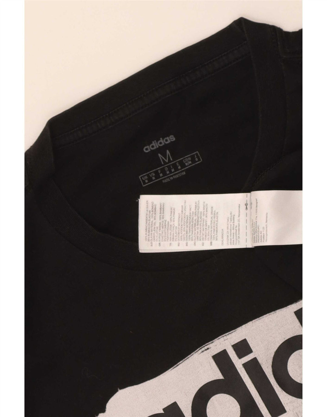 Adidas Herre grafisk T-shirt Top Medium Sort Bomuld