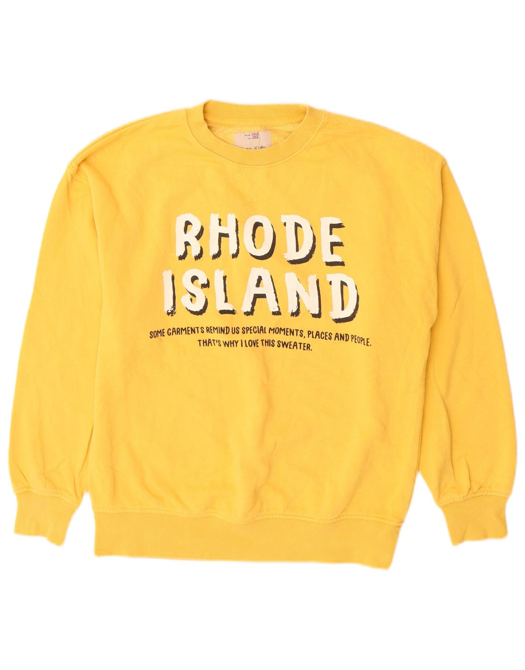 Zara Boys Grafisk Sweatshirt Jumper 11-12 år Gul Bomuld