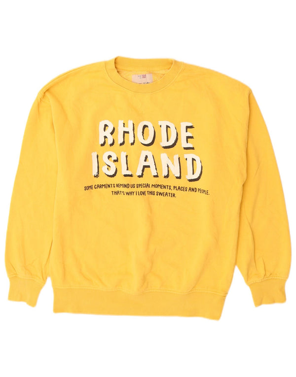 Zara Boys Grafisk Sweatshirt Jumper 11-12 år Gul Bomuld