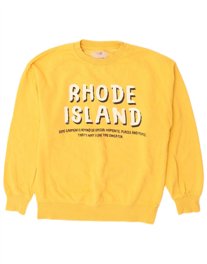 Zara Boys Grafisk Sweatshirt Jumper 11-12 år Gul Bomuld