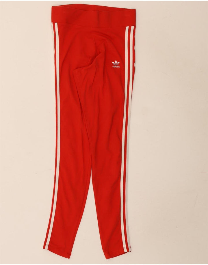 Adidas Dame Leggings UK 10 Small Red Bomuld