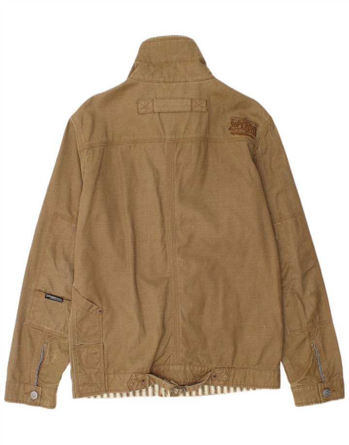 SUPERDRY Herre Utility Jacket UK 40 Stor Beige Bomuld