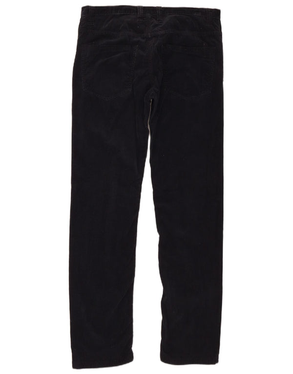 Benetton Dame Slim Corduroy Bukser IT 48 XL W34 L31 Sort Bomuld