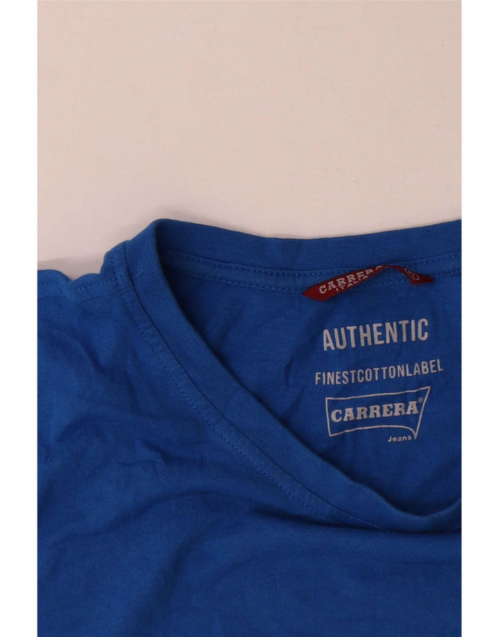 Carrera Herre Grafisk T-Shirt Top XL Blå Bomuld