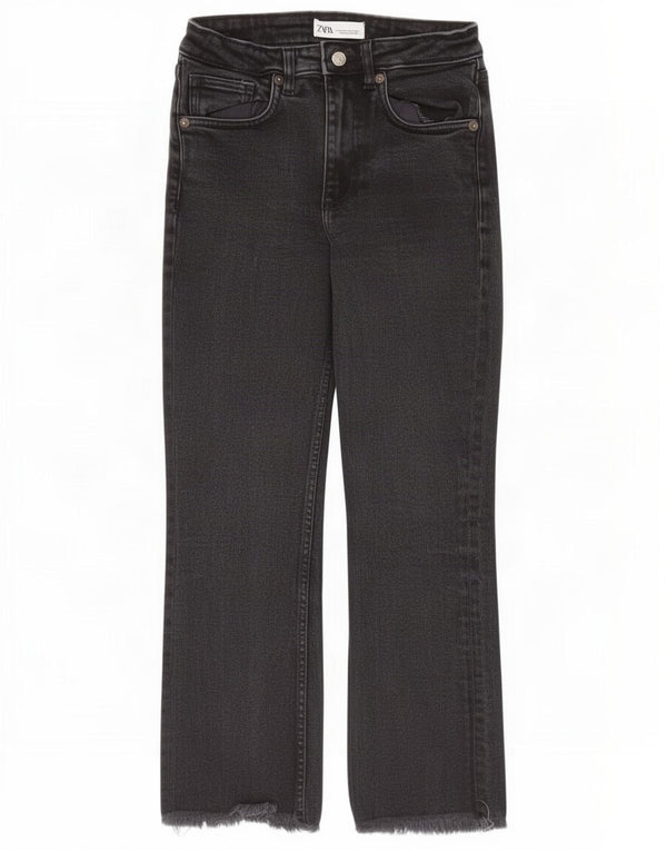 Zara Womens Crop Straight Jeans EU 36 XS W26 L24 Sort