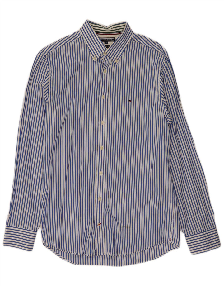 TOMMY HILFIGER Herre Regular Fit skjorte Medium Blue Pinstripe Bomuld