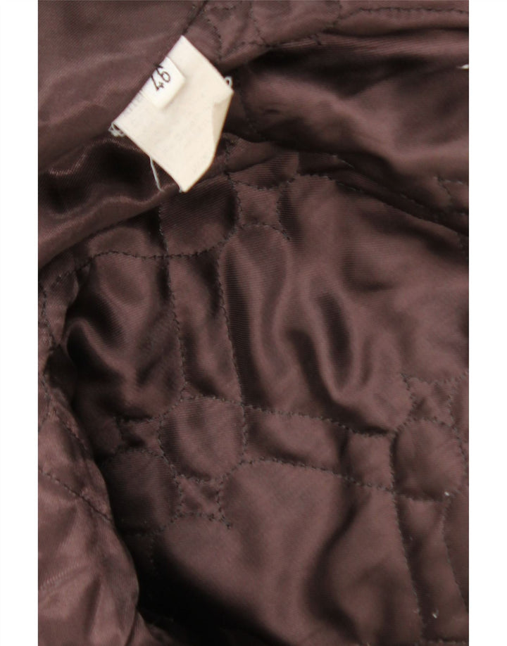 VINTAGE Womens Oversized Suede Overcoat EU 46 XL Brown
