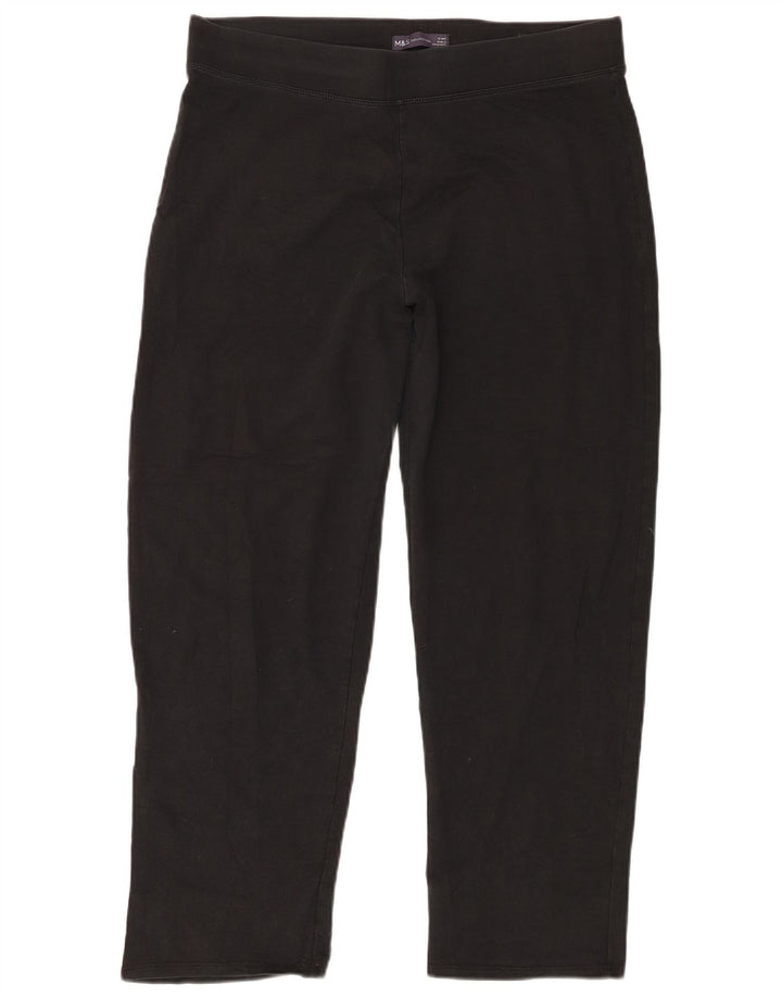 Marks & Spencer Kvinder Short Leggings UK 16 Large Black Bomuld
