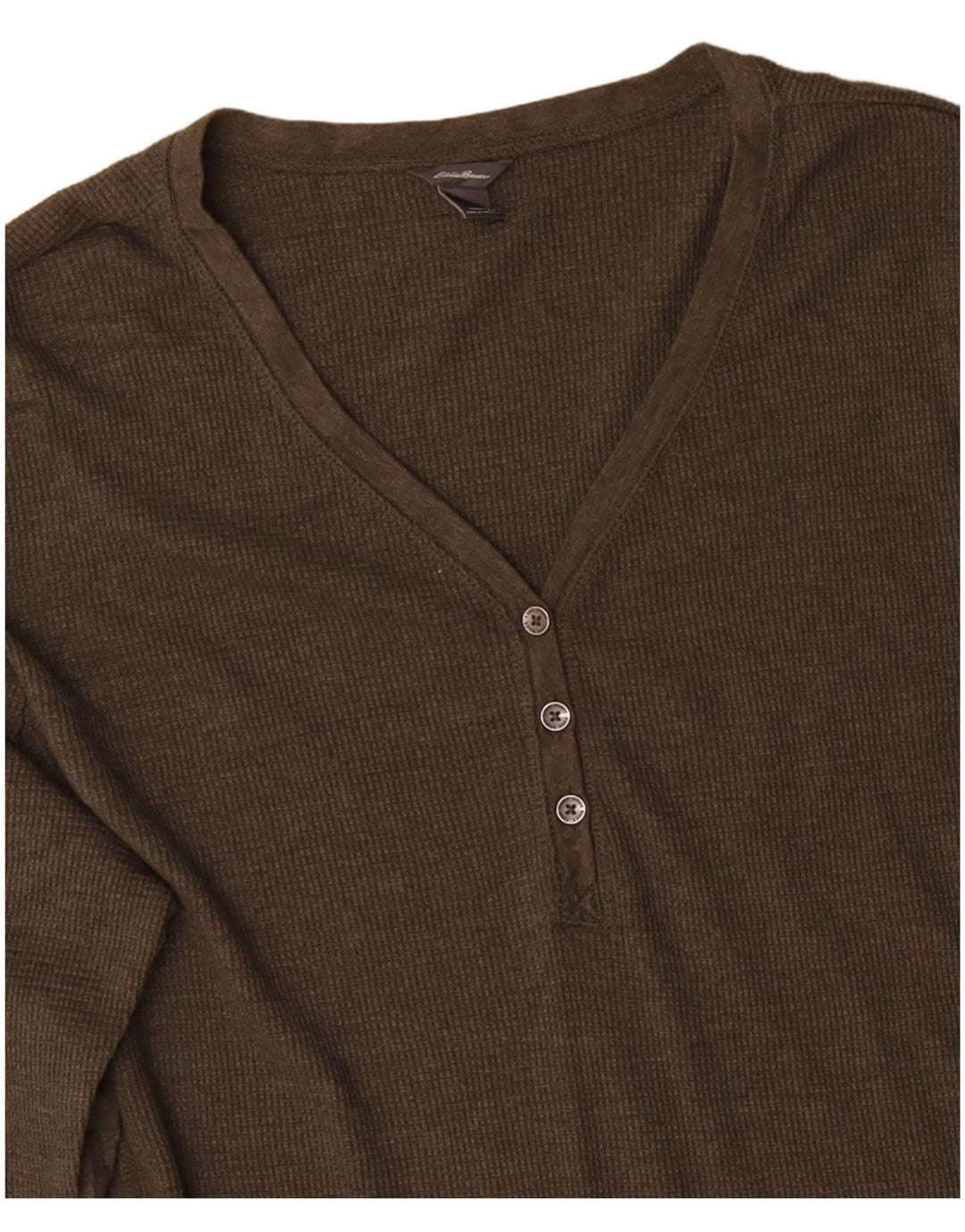 Eddie Bauer Dame Top Langærmet UK 20 2XL Khaki Bomuld
